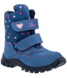 FARE KLASIK POLARIS dětské zimní nepromokavé boty modro-růžové
