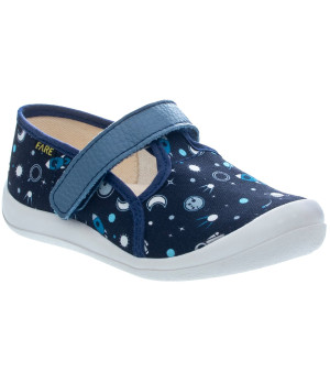 FARE KLASIK Dětské papuče na suchý zip modré