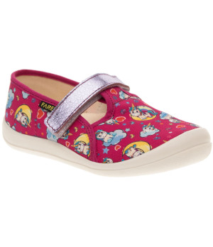 FARE KLASIK Dětské papuče na suchý zip červené